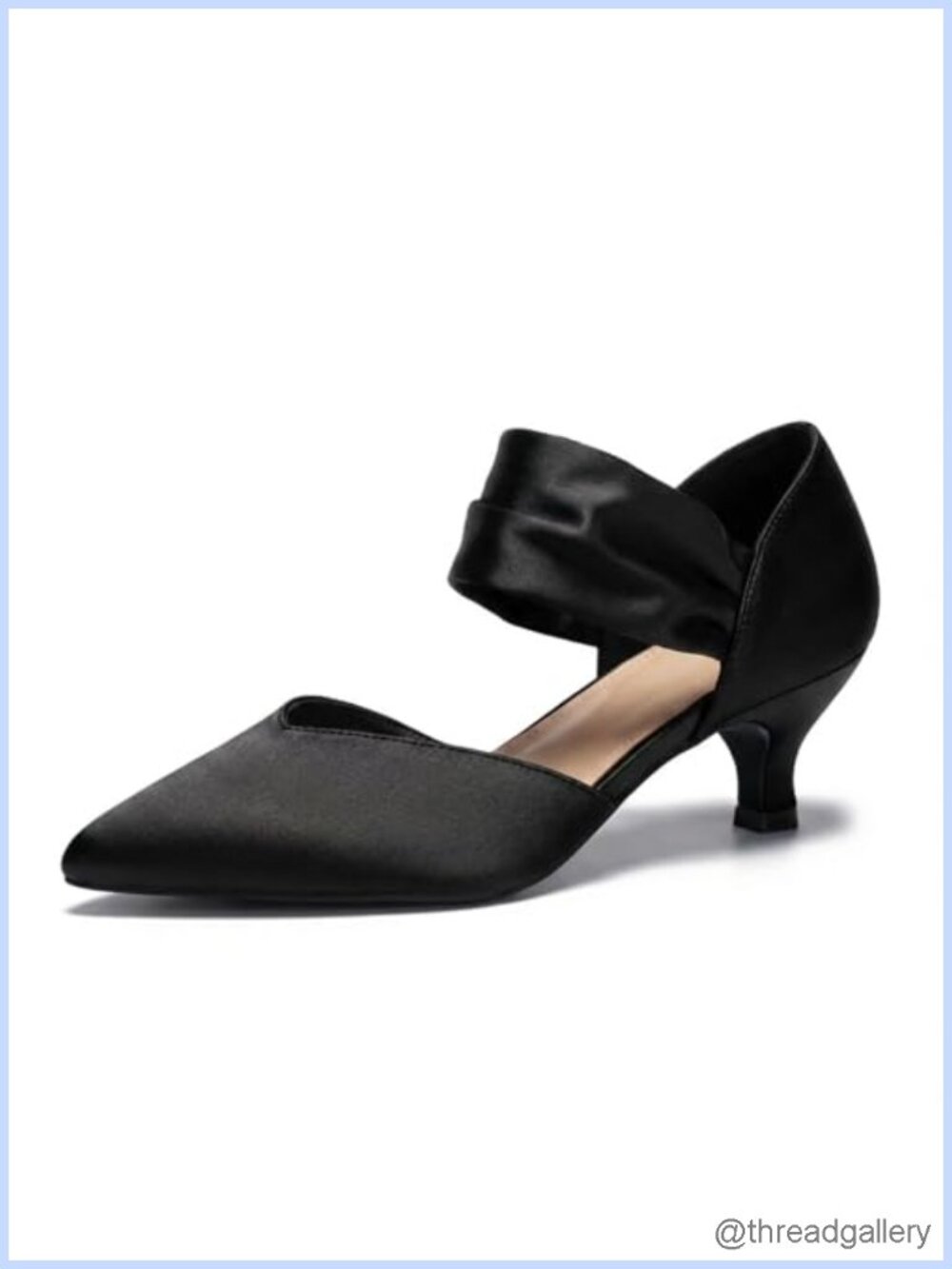 Womens Kitten Heels Pointed Toe Ankle Strap Pumps Wedding Dress Shoes